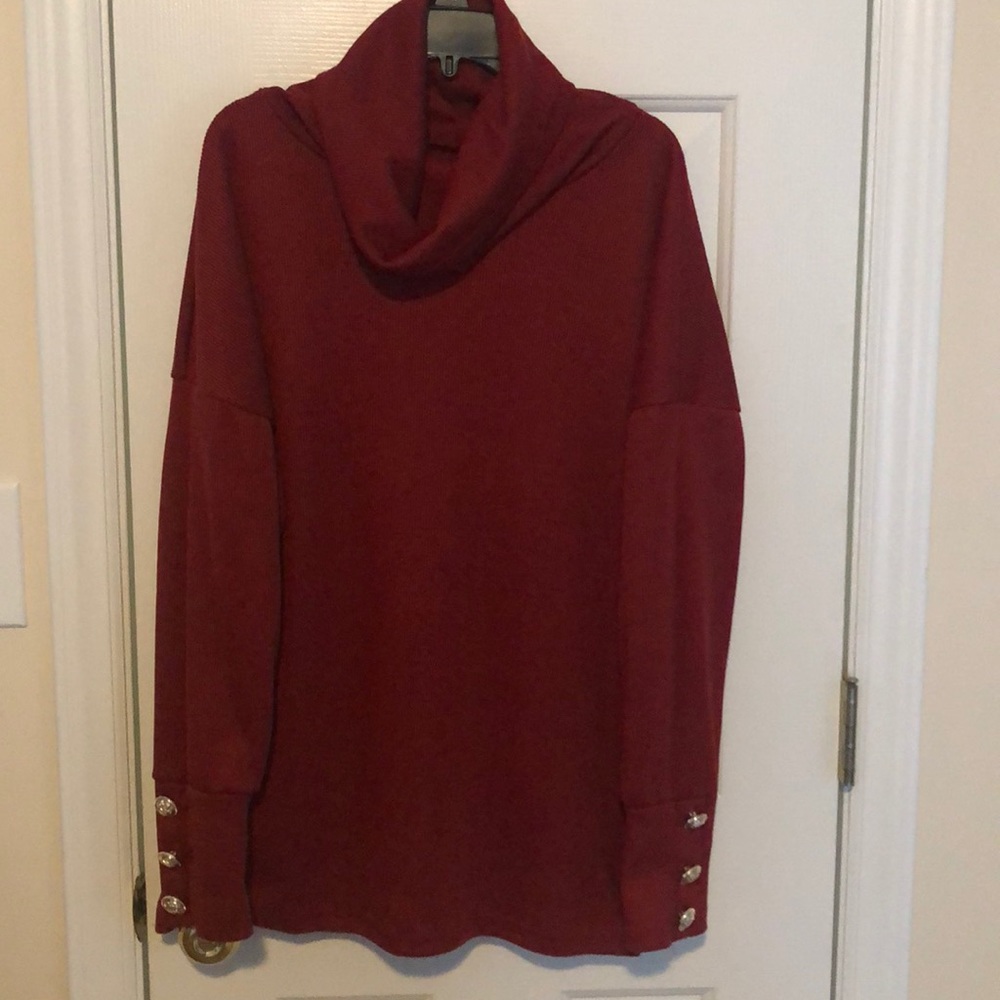 Burgundy cowl neck sweater